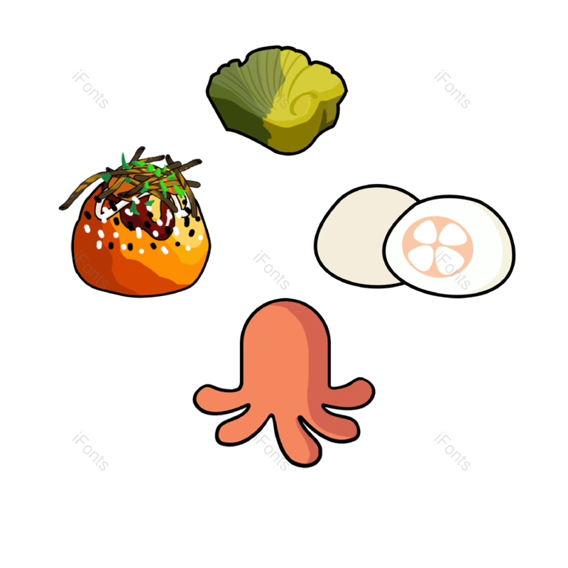 插画图片,美食元素,日式PNG,海鲜免抠素材